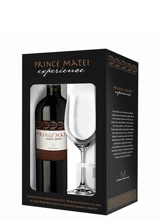 Domeniile Prince Matei Merlot Rezerva Cutie cu Pahar