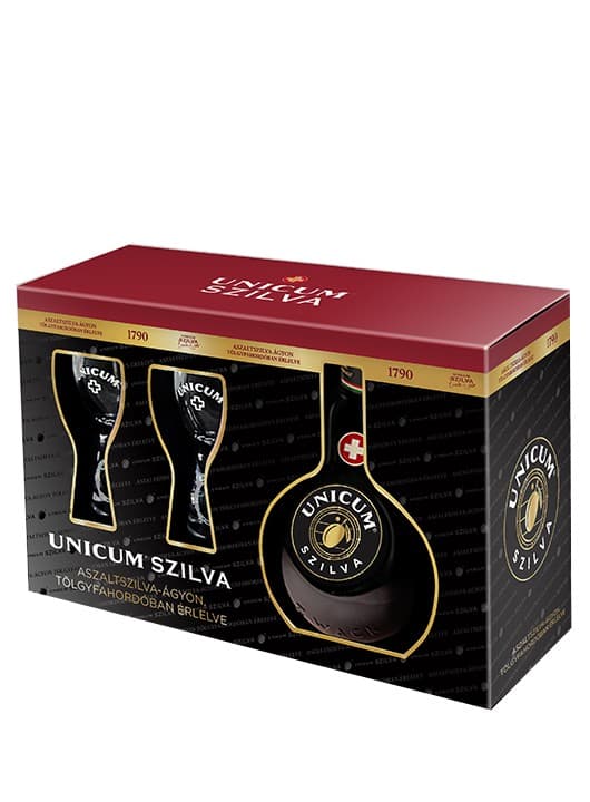 Unicum Szilva Pachet cu pahare 0,7L