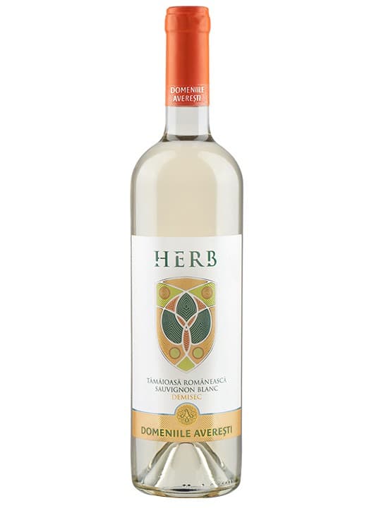 Domeniile Averesti Herb Tamaioasa Romaneasca & Sauvignon Blanc - Vin alb demisec 0.75L