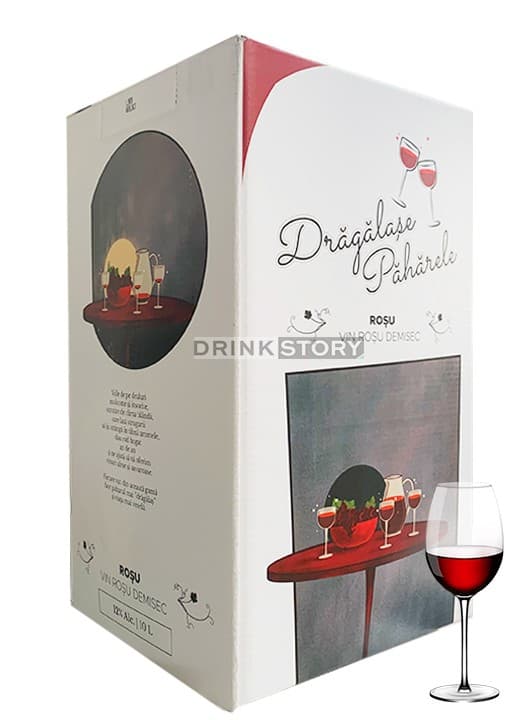 Dragalase Paharele Vin Rosu demisec Bag in Box 10L