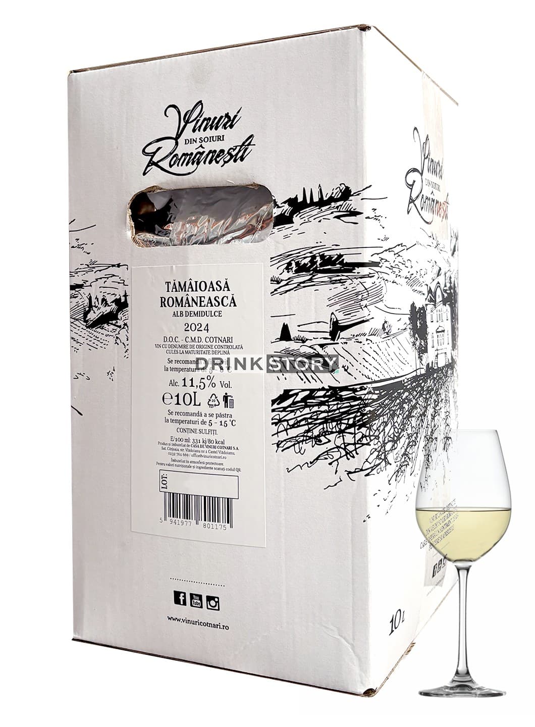 Cotnari Tamaioasa Romaneasca demidulce Bag in Box 10L