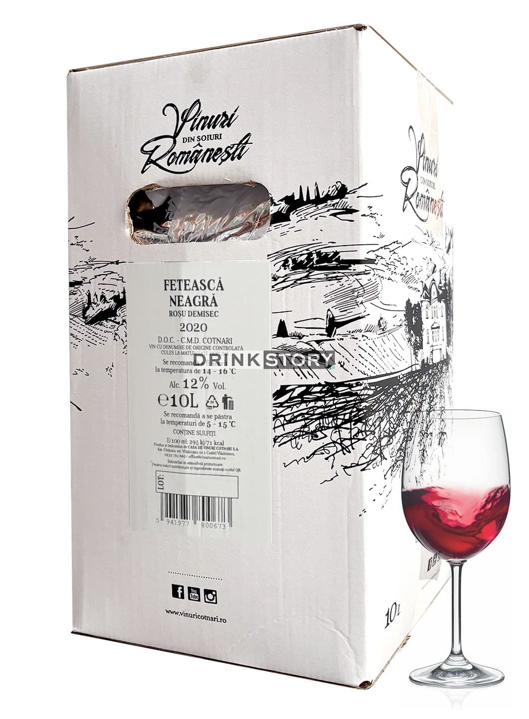 Cotnari Feteasca Neagra demisec Bag in Box 10L