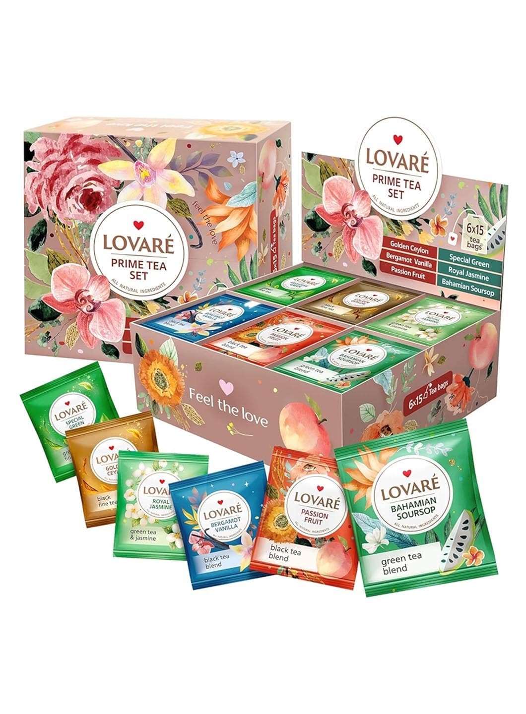 Selectie de Ceai Lovare Prime Tea 6 arome 90 plicuri
