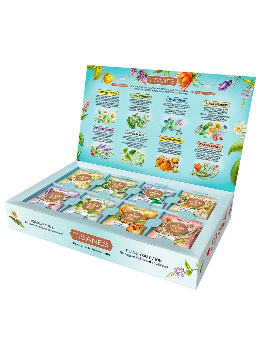 Selectie de Ceai Lovare Herbal Tea 8 arome 64 plicuri