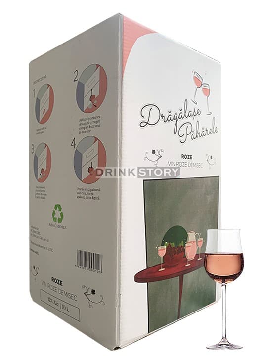 Jidvei Dragalase Paharele Roze demisec Bag in Box 10L