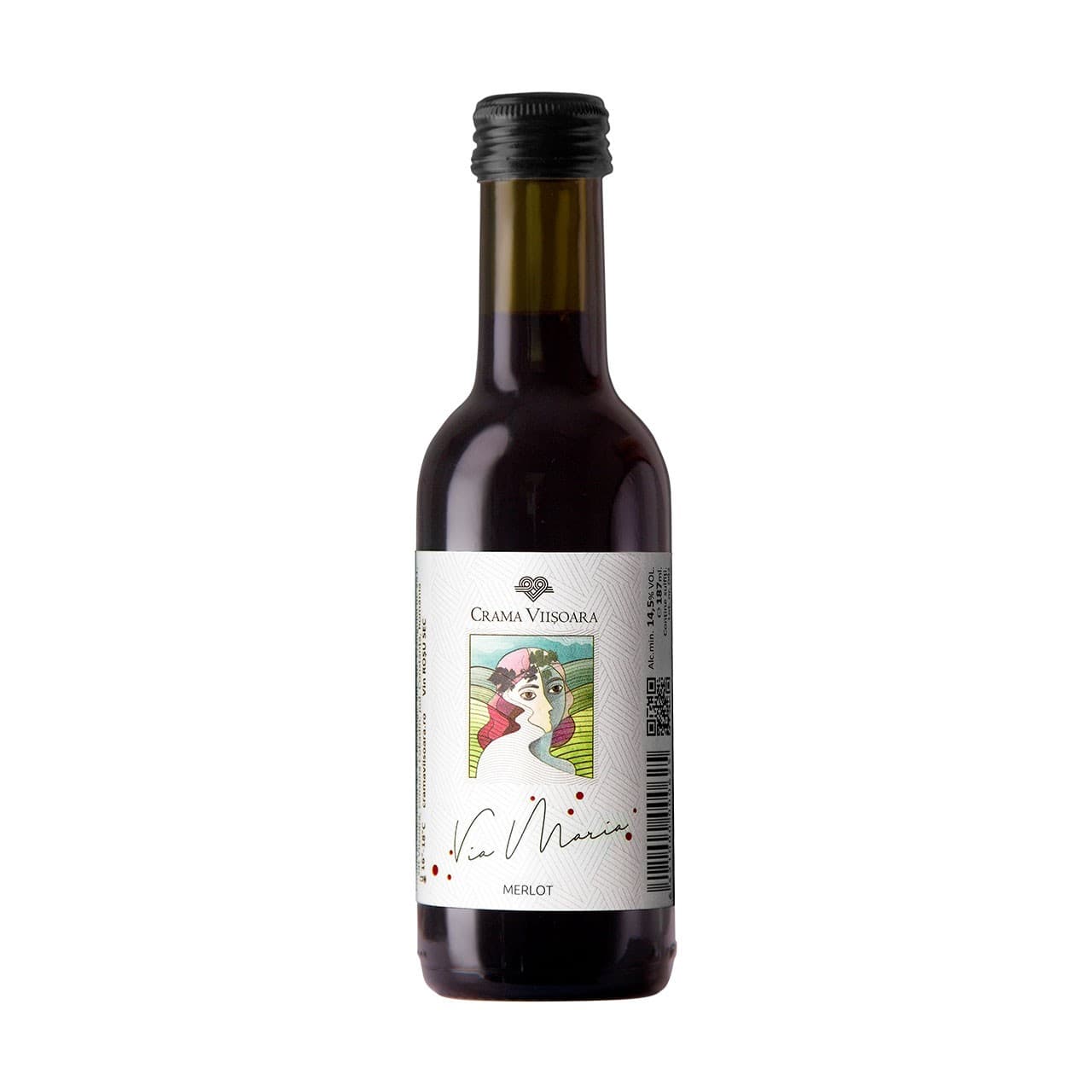 Crama Viisoara Via Maria Merlot vin rosu sec miniatura 0.187L