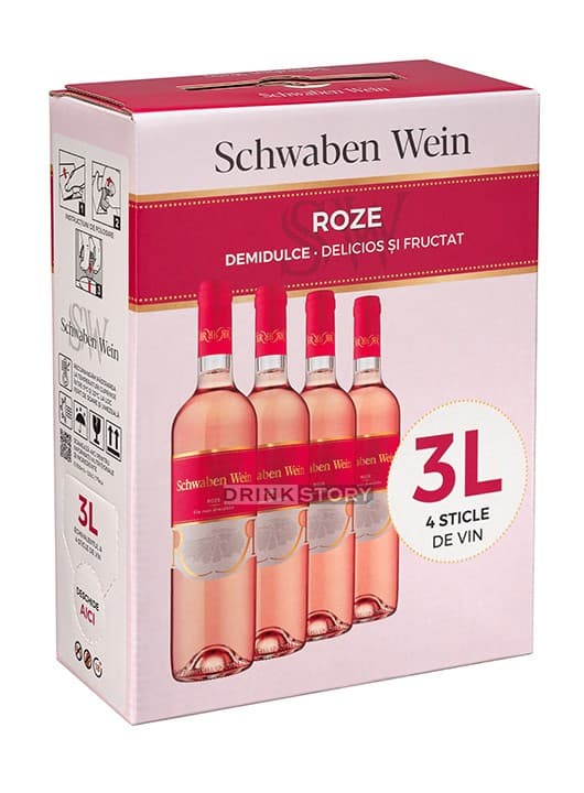 Cramele Recas Schwaben Wein Roze - Vin rose demidulce 3L