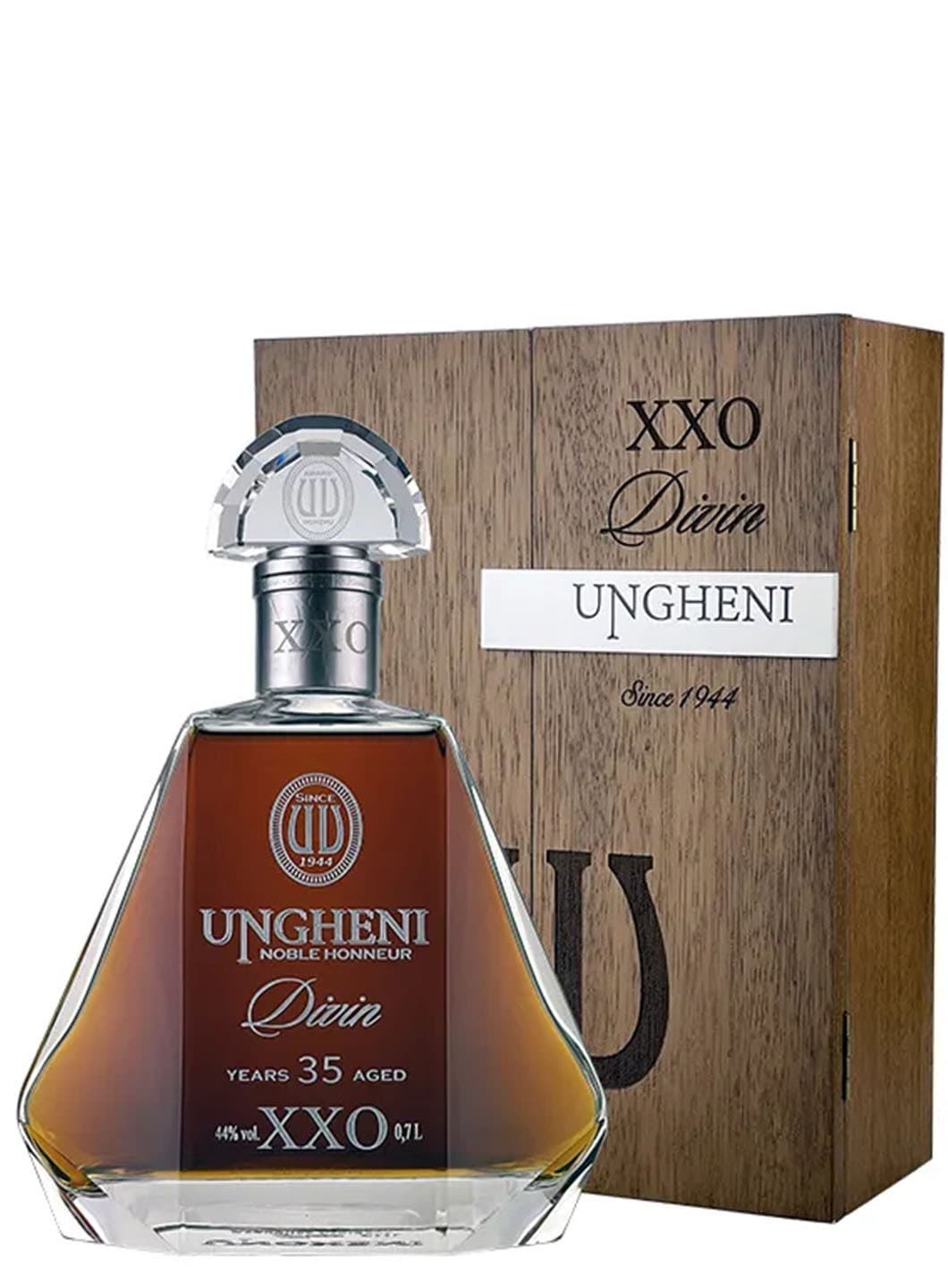 Ungheni Divin 35 ani XXO, Cristal, Cutie Lemn, 40% 0.7l