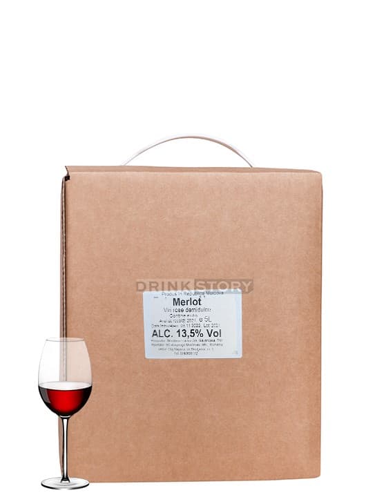 Vinia Traian Merlot demidulce Vin la Cutie Bag in Box 5L